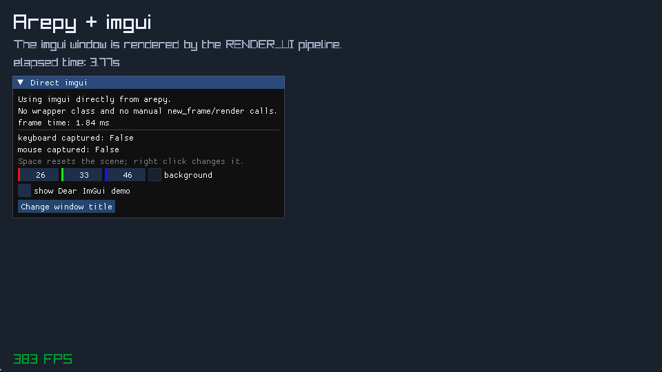 The ImGui example