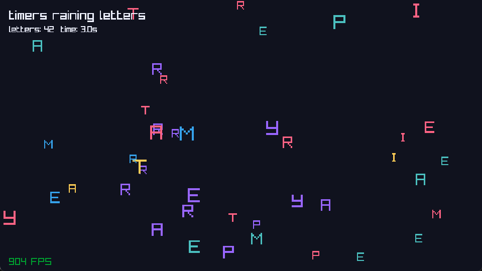 Letters spawned and recycled by world-local timers